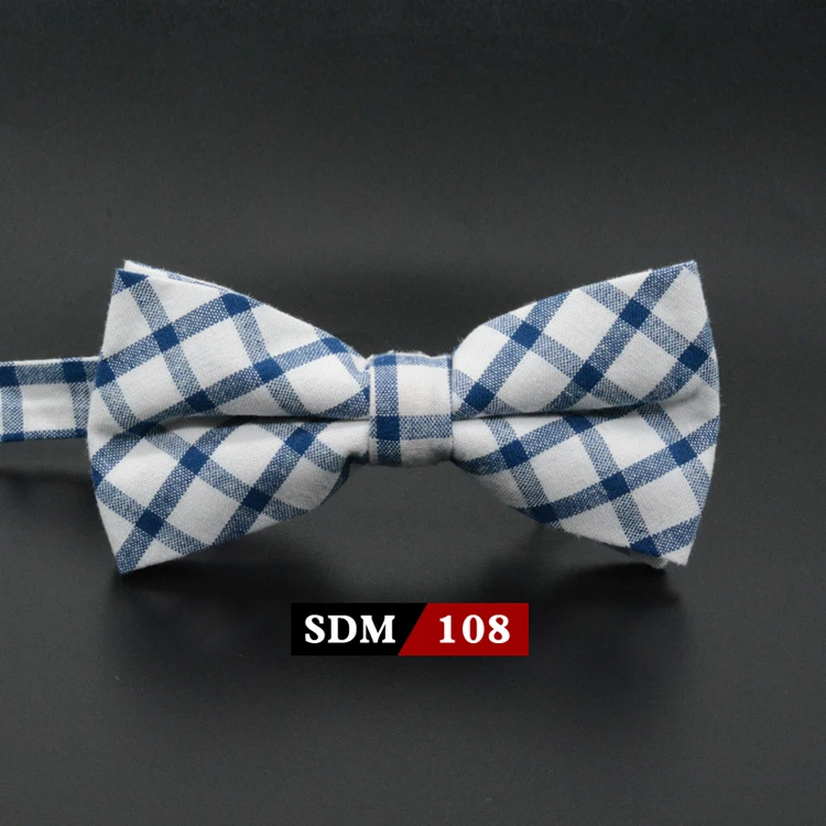 Mens Fashion Vintage Bowtie Check Artificial 100% Cotton Soft Striped Double Fracture Butterfly Men Bow Ties Designer Cravat