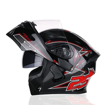 

Motorcycle Helmet Motorbike Helmet Flip Up With Inner Sun Visor Safety Double Lens Modular Full Face Motocross Helmets