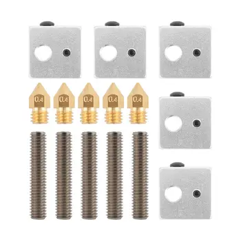 

A8 3D Printer Part 5PCS 0.4mm Extruder Nozzle+5PCS 1.75mm Throat Tube+5PCS Heater Blocks