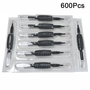 

600Pcs 5RL New Disposable Silicone Tattoo Grips Tube with Needles Assorted 3/4" (19mm) for Tattoo Gun Needles Ink Cups Grip Kits