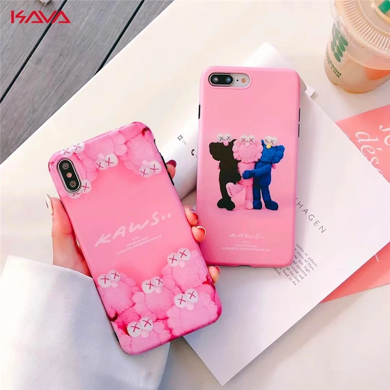 

Cartoon Doll Kaws XX Luxury anti-slip Soft silicon Cover case for iPhone X10 XR XS MAX 6 6S 7 8 plus beautiful Phone cases Coque