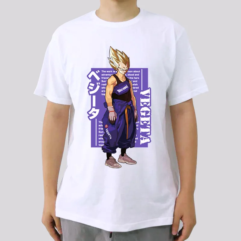 

Dragon Ball Z Goku Super Saiyan Shirt Customize T Shirts Beerus Vegeta Buu Frieza Short Sleeves Cotton Black White Casual Tops