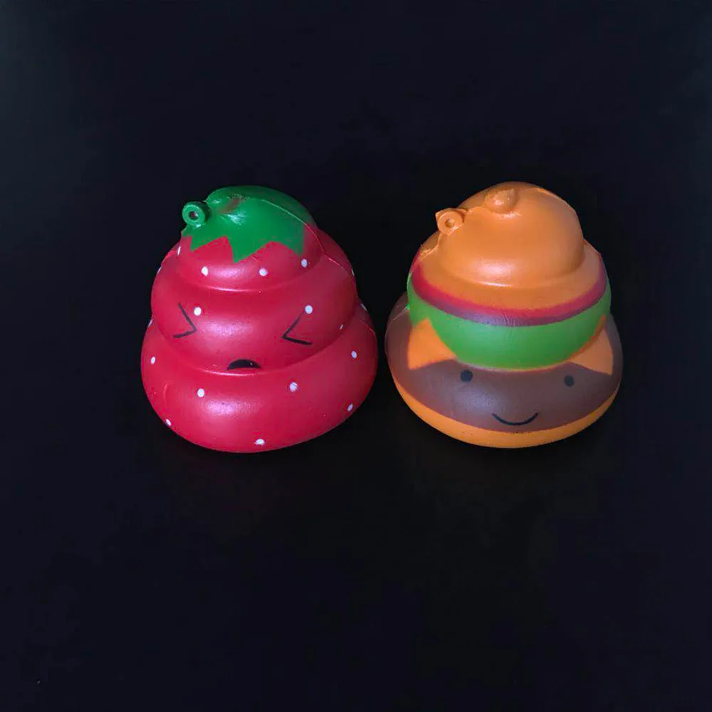 Kid Gift Novelty Soft Cartoon Strawberry Poop Shape Slow Rising Toy