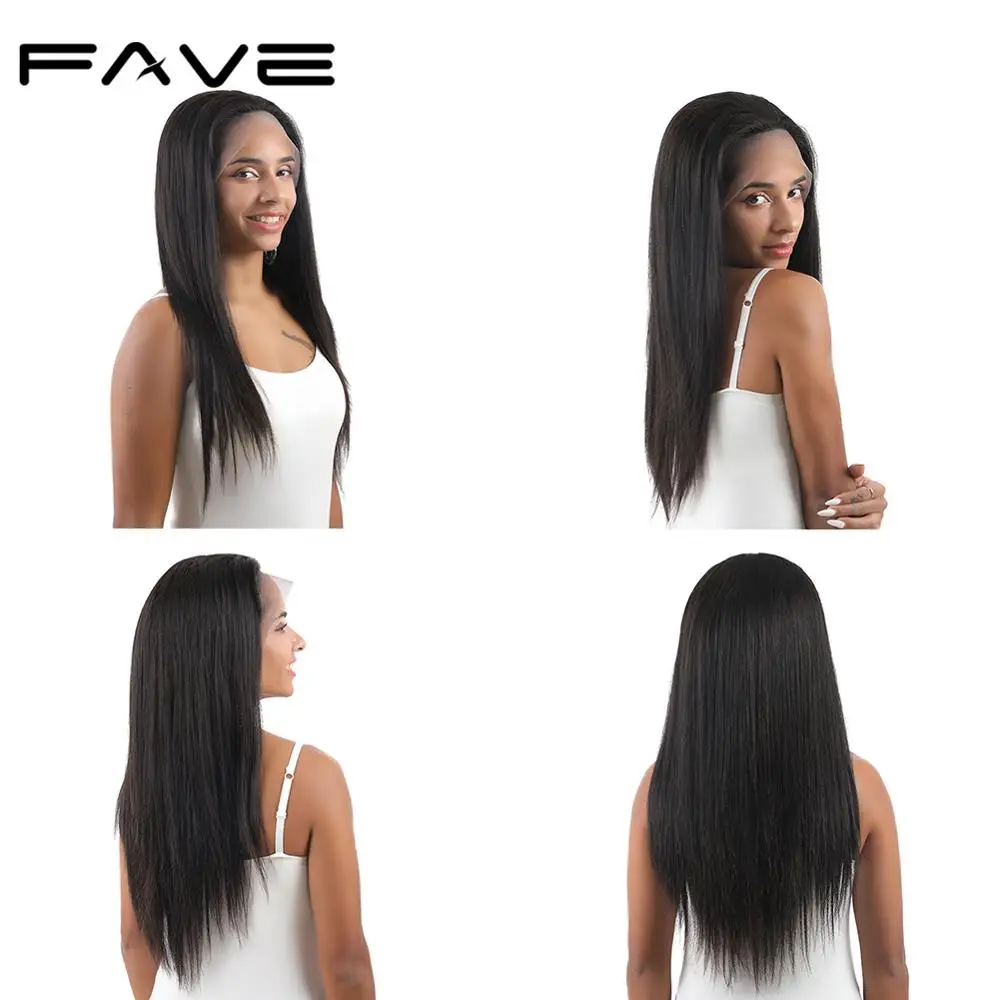 Full Lace Human Remy Wig 150% Density Brazilian Straight Hair Wig 8-22 Inches for Black Women Fast Shipping FAVE Hair