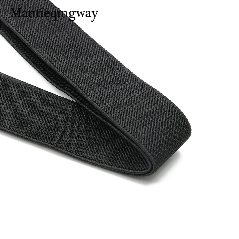 Mantieqingway черные подтяжки для мужчин 4 зажима ремень сплошной цвет регулируемые