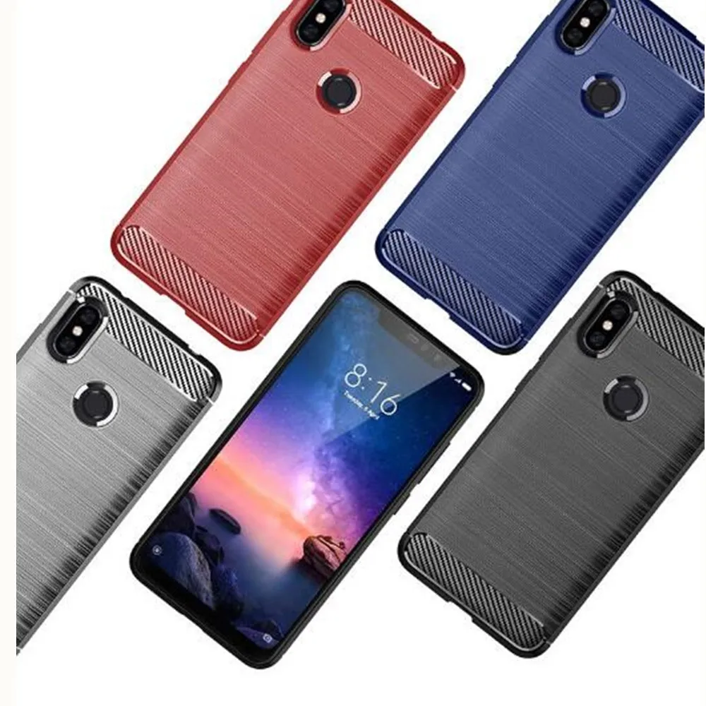 Carbon Fiber Cover For Xiaomi Redmi Note 6 Case Rubber Silicone Phone Cases For Xiaomi Redmi Note 6 Pro Back Case