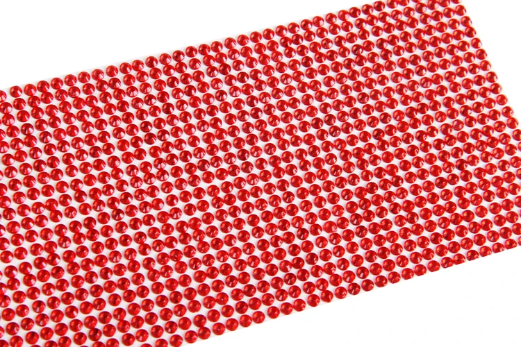 Автомобильная наклейка Diy, украшение для мобильного телефона, художественные Стразы с кристаллами и бриллиантами, 3 мм, для автомобиля, Стилизация, самоклеющиеся, скрапбукинг, плоская наклейка - Название цвета: Красный