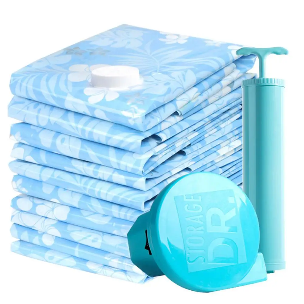 

HobbyLane Thicken Vacuum Bags For Clothes Foldable Transparent Border Sealed Compression Pouch Wardrobe Organizer Storage Bag