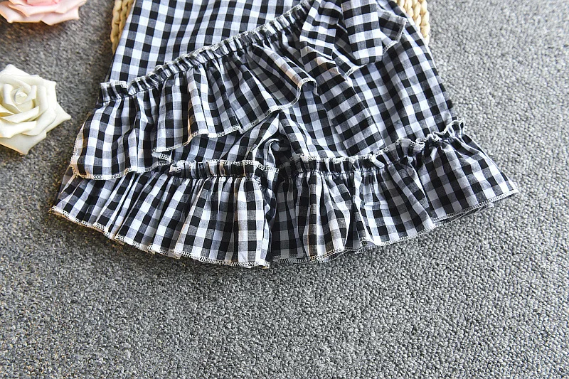 Новое летние комплекты для девочек рисунком детская одежда футболка короткая юбка Детская мода Летняя Одежда для девочек комплект