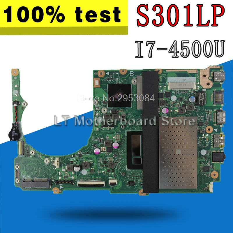 For 301L Q301LP S301LP Asus VivoBook Laptop Motherboard S301la rev2.0 Mainboard I7-4500U Radeon HD 8530M 4G fully tested For 301L Q301LP S301LP Asus VivoBook Laptop Motherboard S301la rev2.0 Mainboard I7-4500U Radeon HD 8530M 4G fully tested