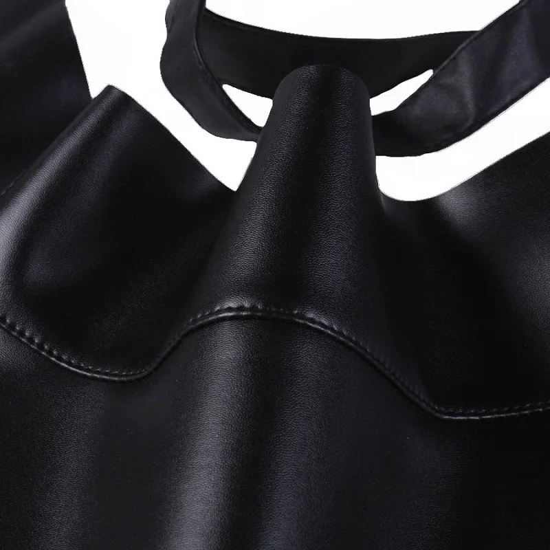 Дамское черное платье с баской, корсетный пояс, Женский галстук-бабочка, регулируемый из искусственной кожи, гофрированные широкие пояса для женщин