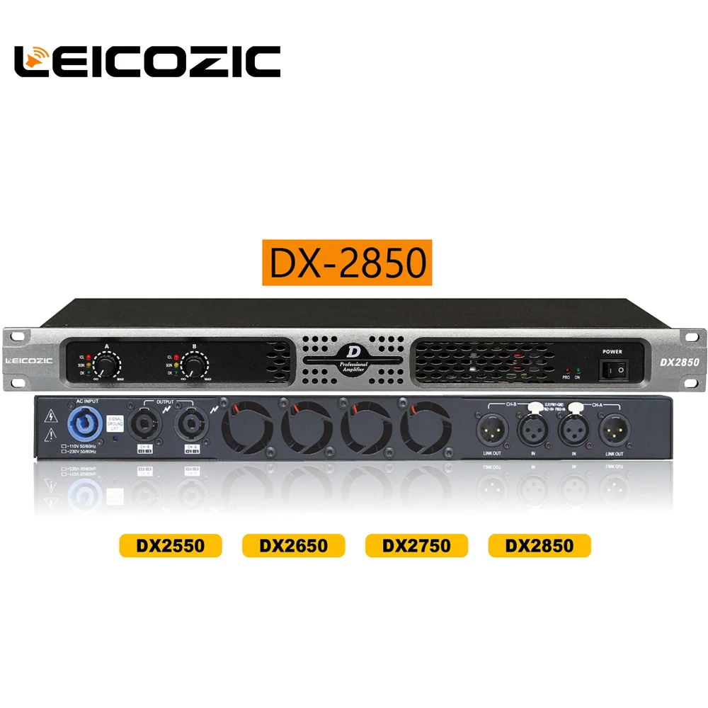 Leicozic DX2850 1u усилители 1400 Вт RMS amplificador аудио 2 Канальные усилители усилитель высокой мощности профессиональные сценические звуковые системы