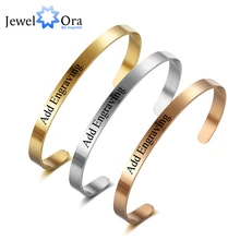 Braccialetti identificativi personalizzati da 5mm incidere il nome promessa acciaio inossidabile 3 colori bracciali e braccialetti da donna (JewelOra BA101915)