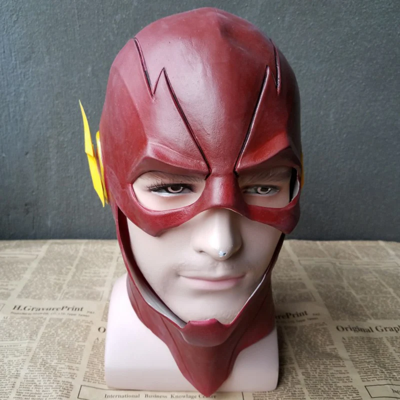 

Superhero The flash Man Cosplay Masks Prop Movie Red Full Head Latex Helmet Party Masks Adult