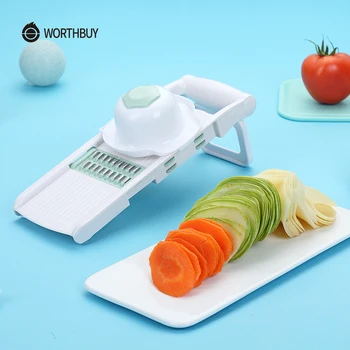 

WORTHBUY Mandoline Vegetable Cutter With Stainless Steel Blade Rack Vegetable Slicer Potato Grater Peeler Kitchen Accessories