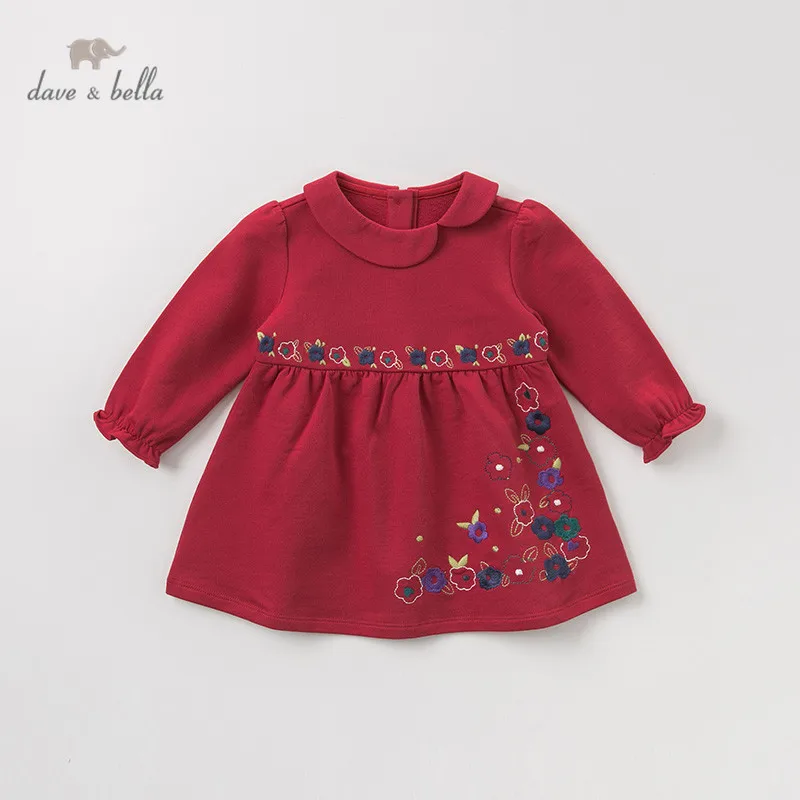

DBA11103 dave bella autumn baby girl's princess cute floral dress children fashion party dress kids infant lolita clothes