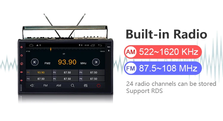 Discount 2 din android 9.0 car radio tape recorder stereo For Universal 2din autoradio car dvd GPS Navigation Steering-Wheel Wifi Map 4