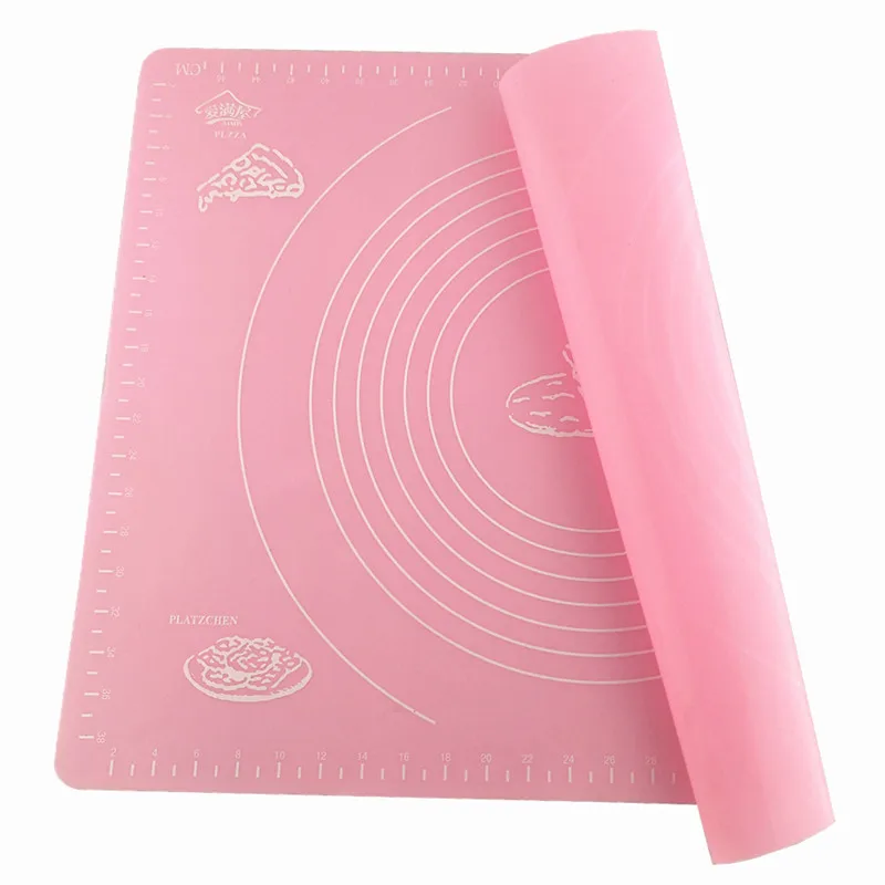 

Non-Stick Silicone Baking Mat for Pastry Rolling, Pastry Mat for Rolling Dough, Measurements, Heat Resistant,Pastry Boards, Pink