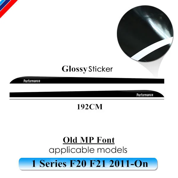 2X Side Stripes Sill Skirt Stickers Decal M Performance Sport for BMW 1 Series f20 f21 F40 118i 120i 125i 128i 135i Accessories old mp gloss black