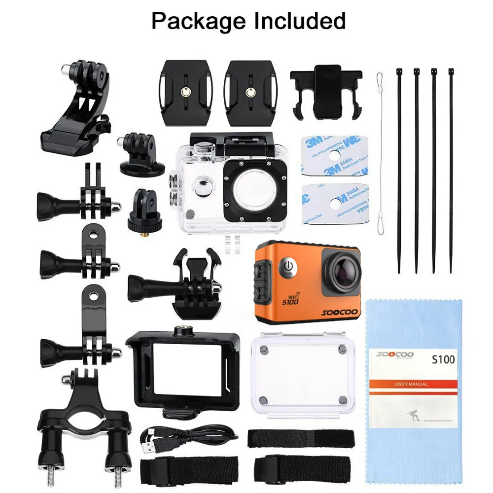 Camera Ultra HD 4K SOOCOO S100, WIFI, GPS Package