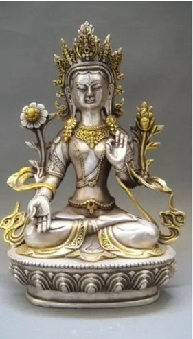

Metal Crafts Antique Chinese Tibet silver gilt Buddha Sculpture FREE SHIPPING
