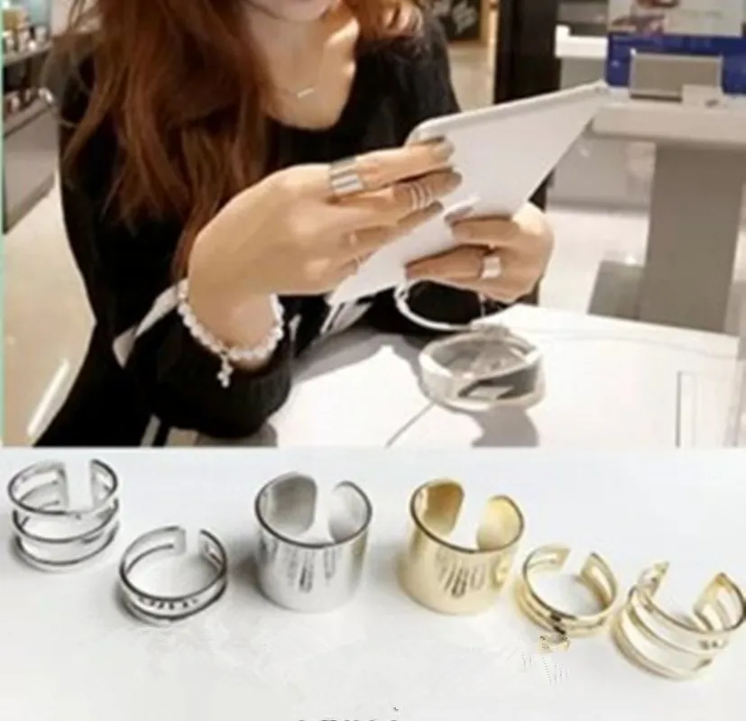 

3Pcs / Set 2018 Fashion Top Of Finger Over The Midi Tip Finger Above The Knuckle Open Ring For women Fashion Jewelry wholesale