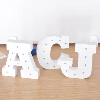 

LUYSHION A-N English Letter Lights Children's Room Wooden Home Party Decorative Lamp Wedding Decoration Shooting Props LED