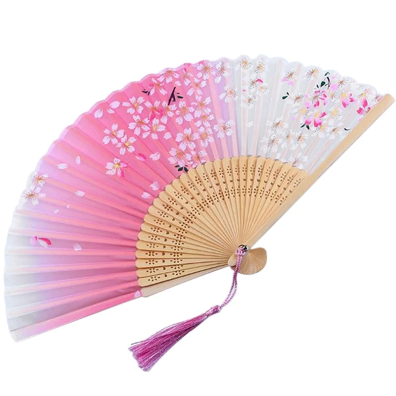 

1pcs Fashion Chinese Japanese Folding Fan Sakura Cherry Blossom Pocket Hand Fan Summer Art Craft Gift