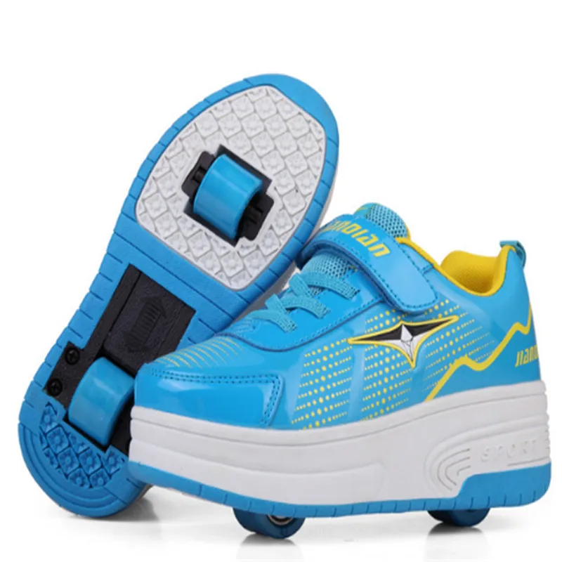 EUR 28-43 جديد الأطفال صغار أحذية التزلج الأسطوانة الاطفال رياضية مع اثنين heelies الفتيان الفتيات عجلات أحذية الكبار عارضة الفتيان أحذية