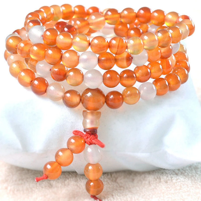MOROW Casual 1Pcs6mm 108 Beads Bracelets Natural Colourful Agates Round Bead Stone Elasticity Bracelet Fashion Women Jewelry (6)