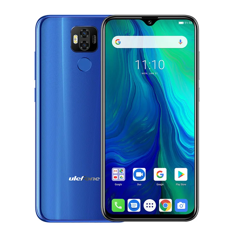 Ulefone power 6 6350mAh Мобильный телефон Android 9,0 Pie 6," FHD MT6765V Восьмиядерный 4 Гб+ 64 Гб 16MP NFC 4G BT 5,0 смартфон - Цвет: Синий