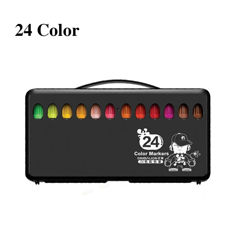 Детские фломастеры 36 цветов манга ручка для школы искусство Рисование маркером набор цветов безопасный нетоксичный граффити здоровье окружающей среды - Цвет: 24 color