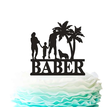 

Romantic Warm Wedding Cake Topper Family Of Three Pet Dog Wedding Cake Fork Birthday Cake Topper Creative Wedding Cake Topper