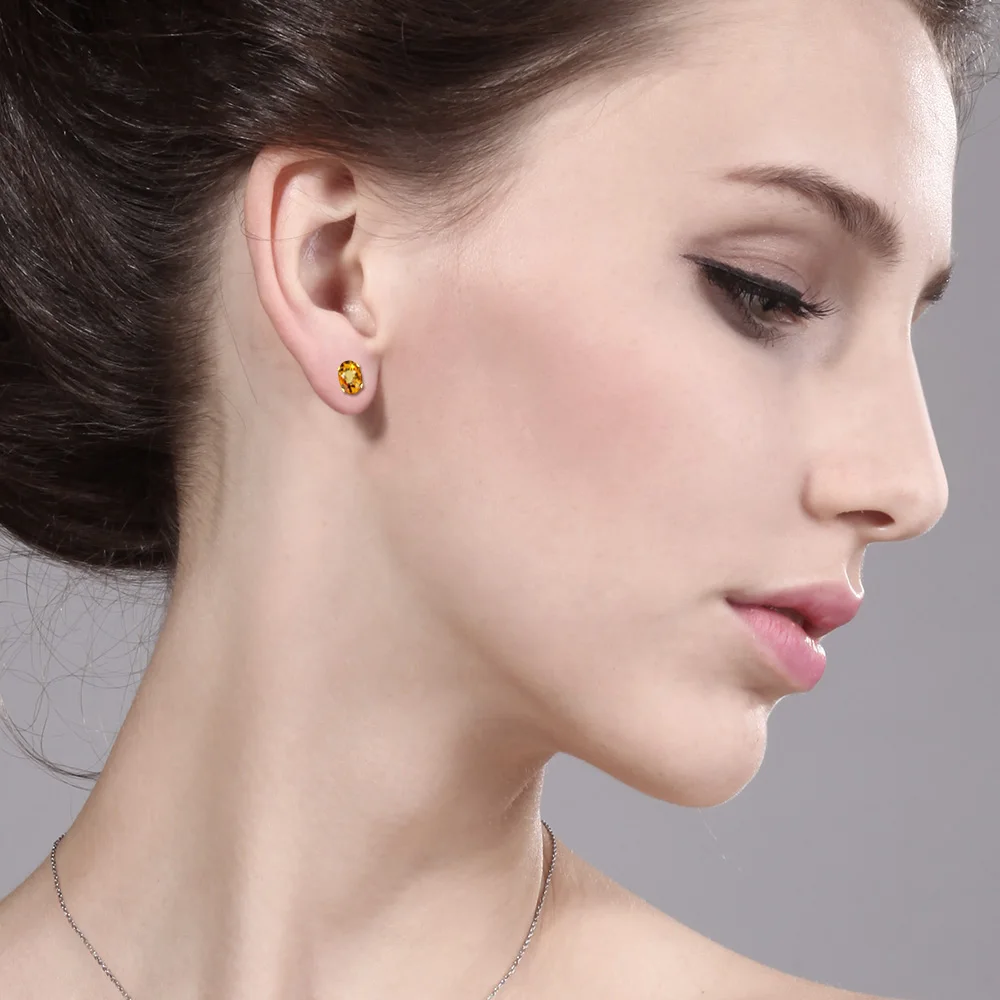 GemStoneKing 1 10 Ct Овальный натуральный жёлтый драгоценный сапфир 18K желтый