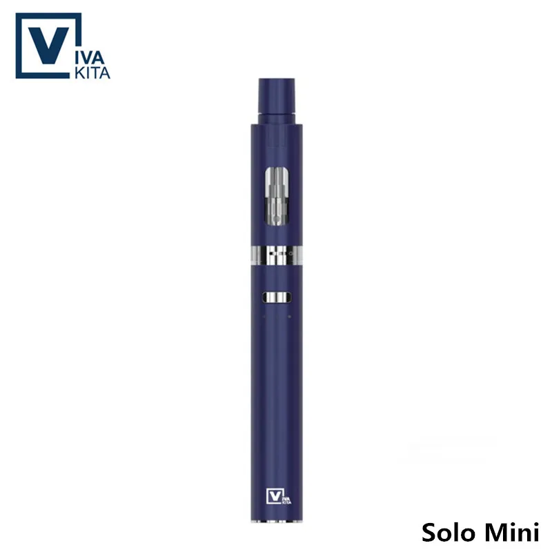 Электронная сигарета vape Solo Mini kit Vape ручка Встроенный 650 мАч мод 20 Вт все-в-одном модный бак 0.8ом герметичный верхний наполнитель 2,0 мл - Цвет: Blue