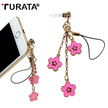 TURATA Универсальный Три цветка Подвески телефон Пылезащитная заглушка заглушки для защиты от пыли крышки Аксессуары для мобильных телефонов 3,5 мм наушники Пылезащитная заглушка