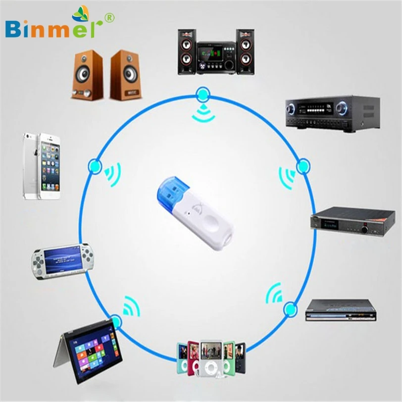 Binmer музыкальный приемник адаптер беспроводной USB Bluetooth стерео аудио для iPhone 11 января MotherLander