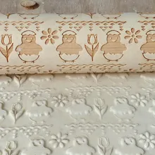 Горячая пасхальное яйцо Печать деревянная Скалка 3D рельефная скалка для выпечки дома Kicthen FQ-ing