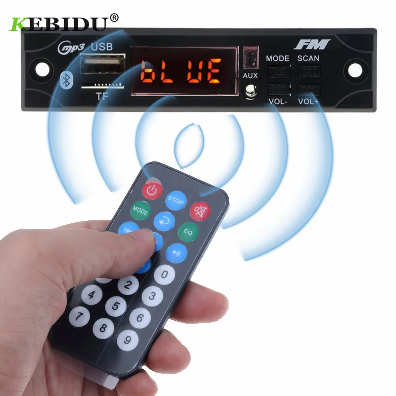 

kebidu 5V 12V Wireless Bluetooth MP3 WMA Decoder Board Car Audio USB TF FM Radio Module with Remote Control For Car accessories