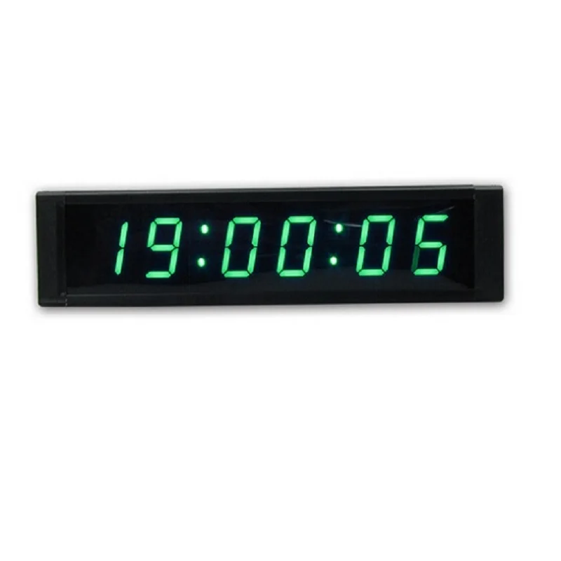 Green LED Countdown Clock 1'' 6Digits LED Digital Wall Clock For