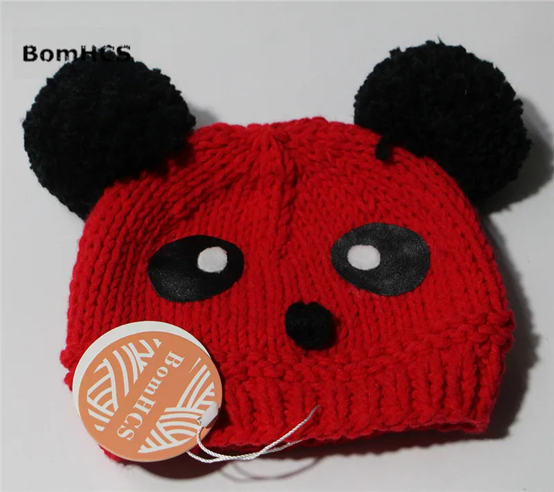 

BomHCS Cute Red Panda Kid's Hat (age 3-10) 100% Handmade Cotton Thread Knitted Beanie Winter Warm Children's Cap