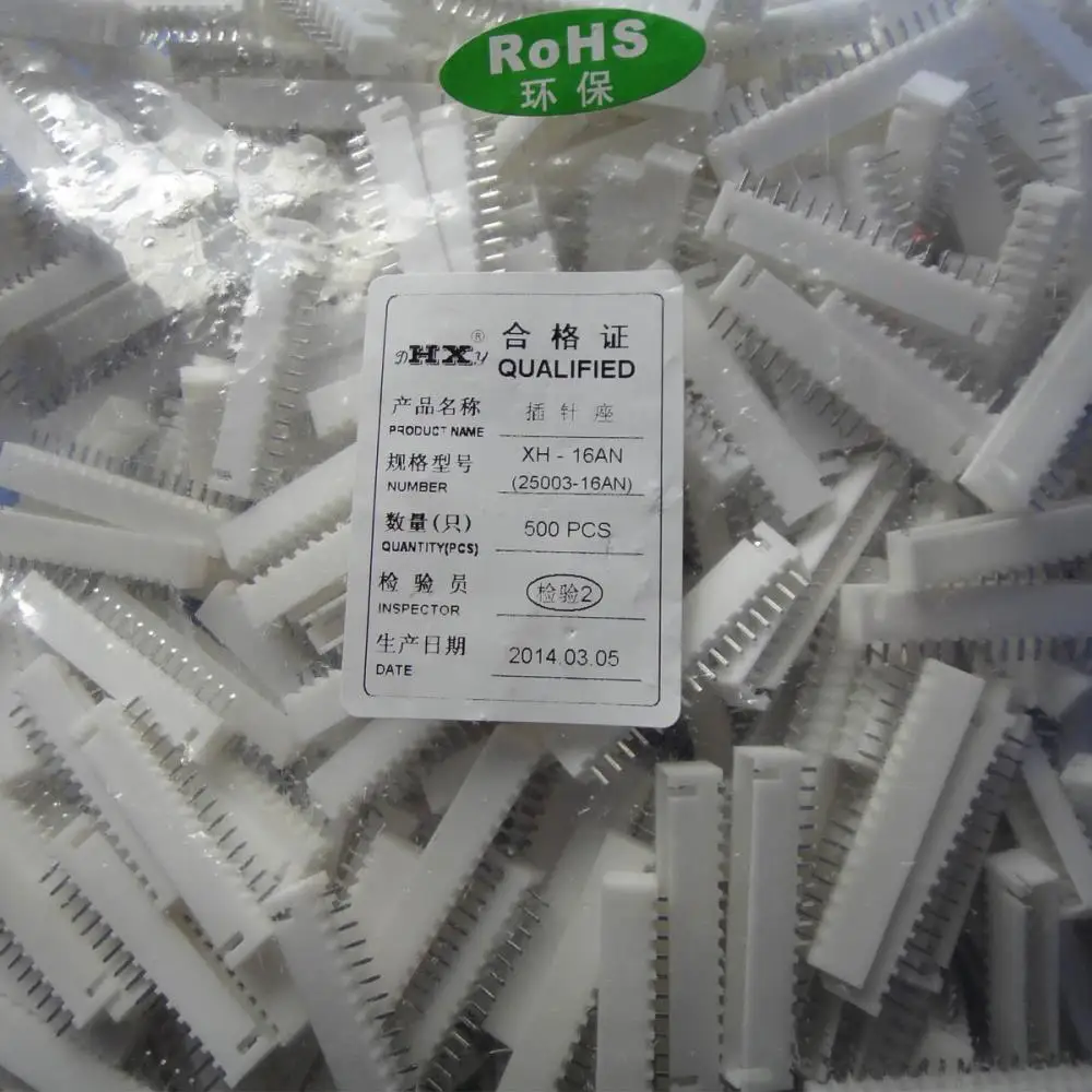 

Free Delivery.Red Star pin connector XH-16AN straight pins seat 25003-16ANXH2.54-16P a pack of 500 feet