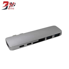 7 SZBITC em 1 TYPE-C para HDMI Adaptador Hub hub leitor USB C 4 k Thunderbolt Com TF Slot SD PD para MacBook Pro USB Hub 3.0