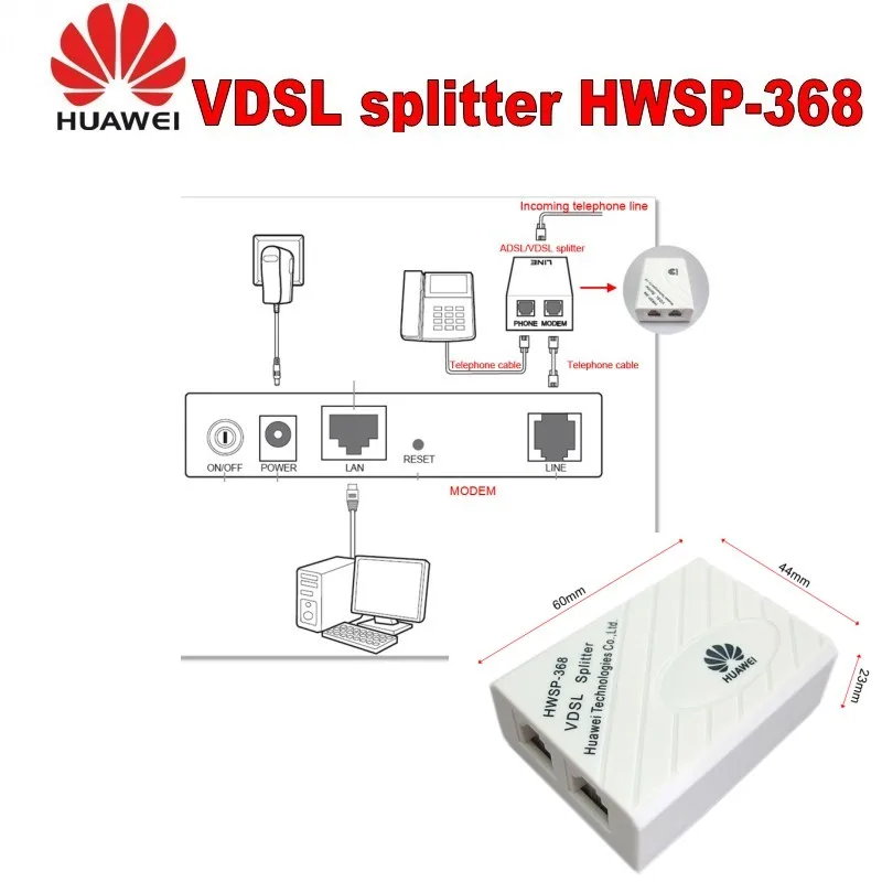 huawei сплиттер vdsl широкополосный телефонный фильтр Защита от перенапряжения молний анти шум для ADSL модема RJ11 адаптер