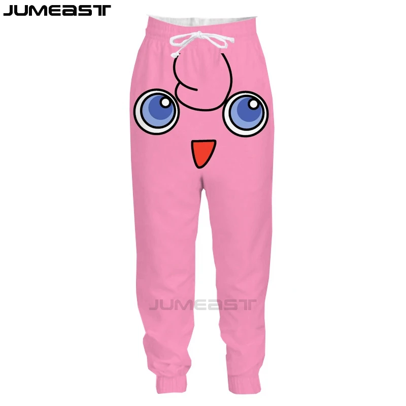 Jumeast бренд для мужчин/женщин 3D печатных мультфильм Jigglypuff повседневные длинные брюки Спортивный пуловер длина пот брюки