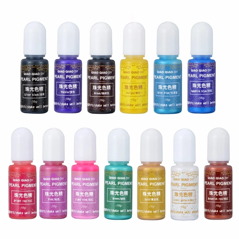 

1pc 15g 13 Colors Pearly-lustre Pigment Epoxy UV Resin Coloring Dye Colorant DIY Making Crafts Jewelry Decorative Tool Equipment