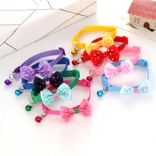 Best Price Adjustable Polyester Collars For Dog Puppy Cute Style Collar With Bowknot Bell Pet Lead Halter Supplies For Small Dog C28