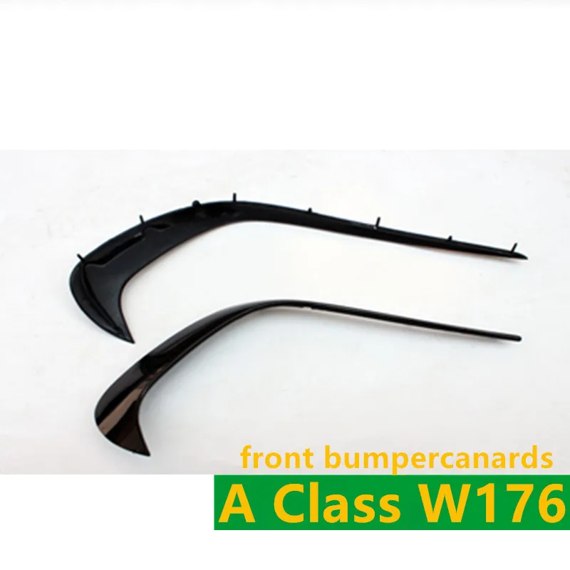 Carbon Fiber Rear Bumper Canards ABS Front Bumper Canards 8 Pieces/Set LCI A45 AMG Style for Mercedes A Class W176 LCI