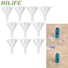 Hilife 10 шт./компл. бар винная фляга Воронка для заполнения плоская фляжка узко-бутылки для эфирных масел мини PP маленький раструб с коротким стеблем