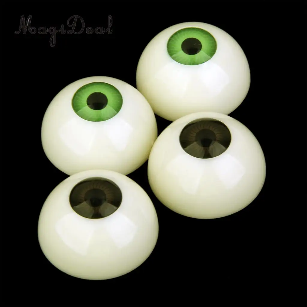 MagiDeal 2 Pairs Plastic Half Round Hollow Eyeballs 30mm for Doll Animal Mask Skull Halloween Prop DIY Craft Toys